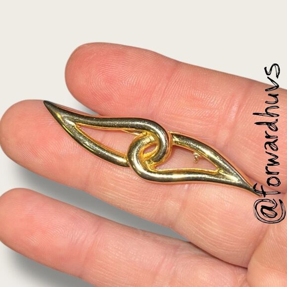 Vintage Gold-Tone Abstract Brooch - Picture 8 of 9